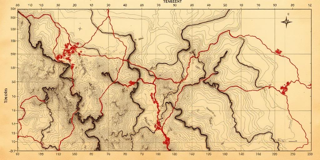 Topographical survey map of the Smokebush tenement